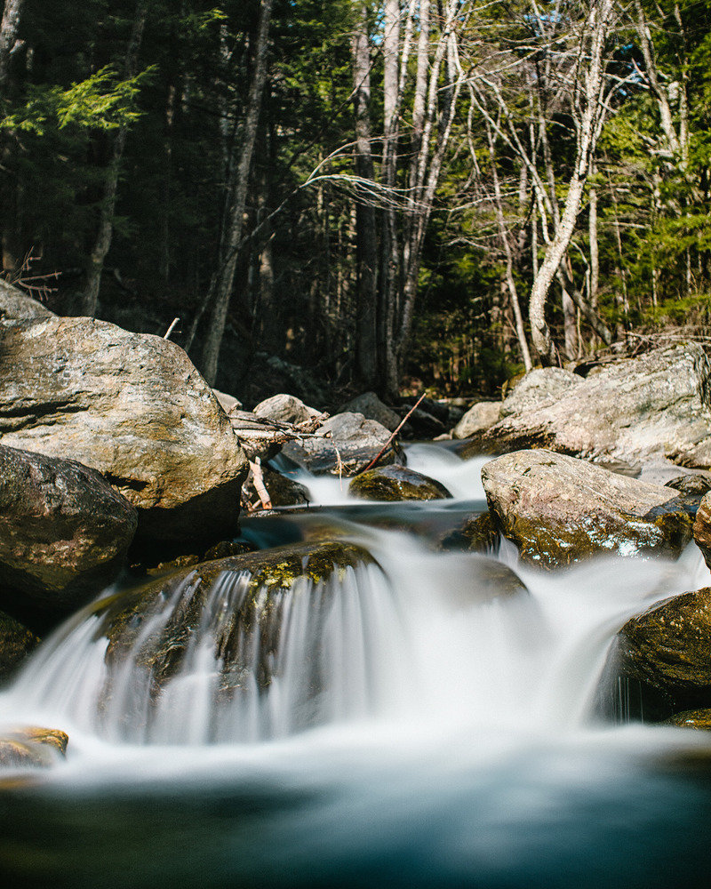 Long exposure of small falls in Camels Hump State Forest. Vermont